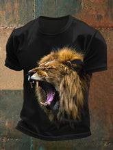 Männer wilde T-Shirts mit Löwen-Gesichts druck